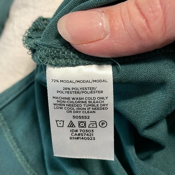 LOFT Outlet Teal Green 3/4 Sleeve Top with Ties Size M - Picture 7 of 10